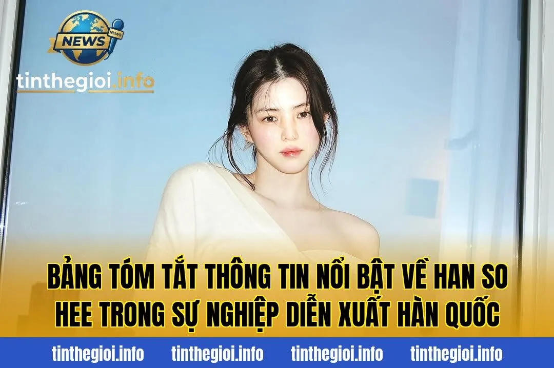 Bảng tóm tắt thông tin nổi bật về Han So Hee trong sự nghiệp diễn xuất Hàn Quốc