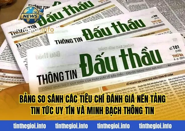 Bảng so sánh các tiêu chí đánh giá nền tảng tin tức uy tín và minh bạch thông tin